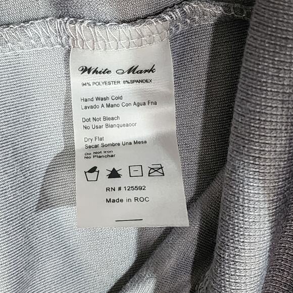 White Mark Velour Tracksuit Loungewear Medium Charcoal Gray - Picture 3 of 5